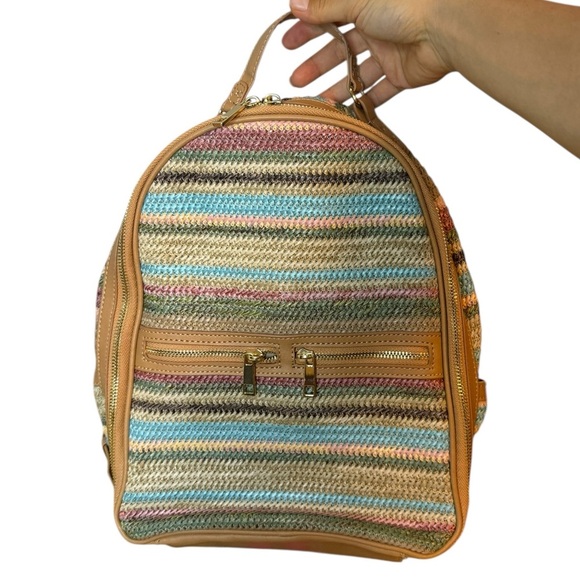 Tommy Bahama Multicolor Straw Medium Backpack - Picture 1 of 7